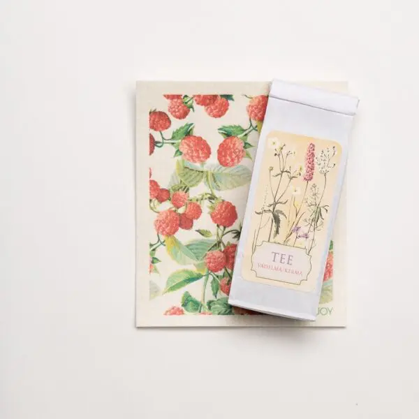 Giftset Rasberry-Cream Tea and Rasberry Dishcloth