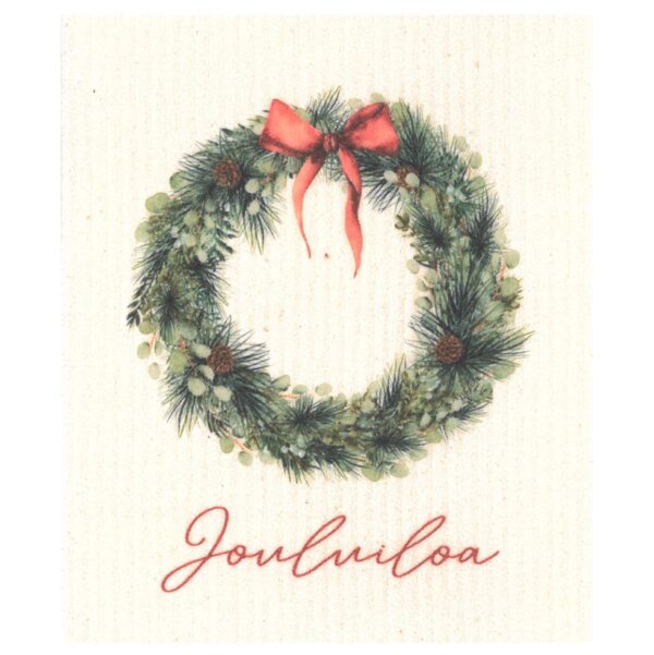 Dishcloth ND Christmas Wreath Jouluiloa