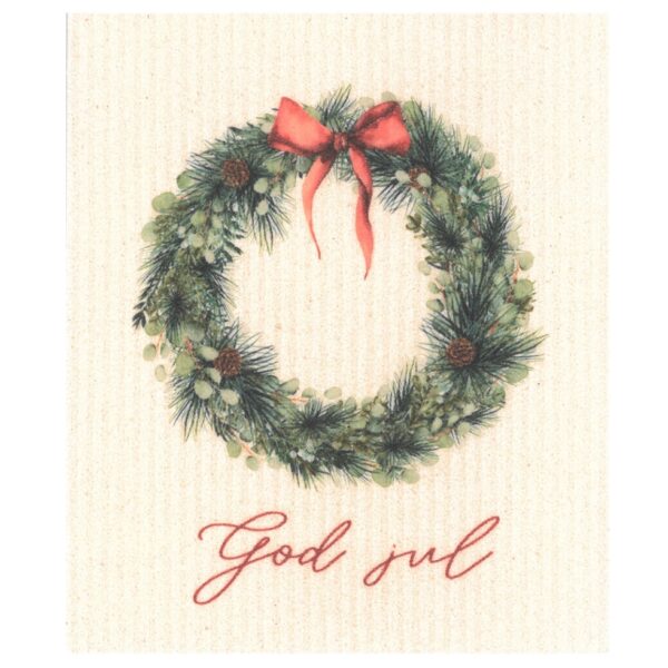Dishcloth ND Christmas Wreath God Jul