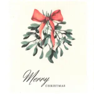 Dishcloth ND Mistletoe Merry Christmas