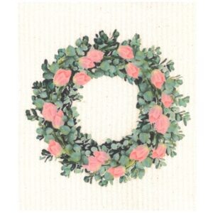 Dishcloth ND Wreath of Pink Tulips