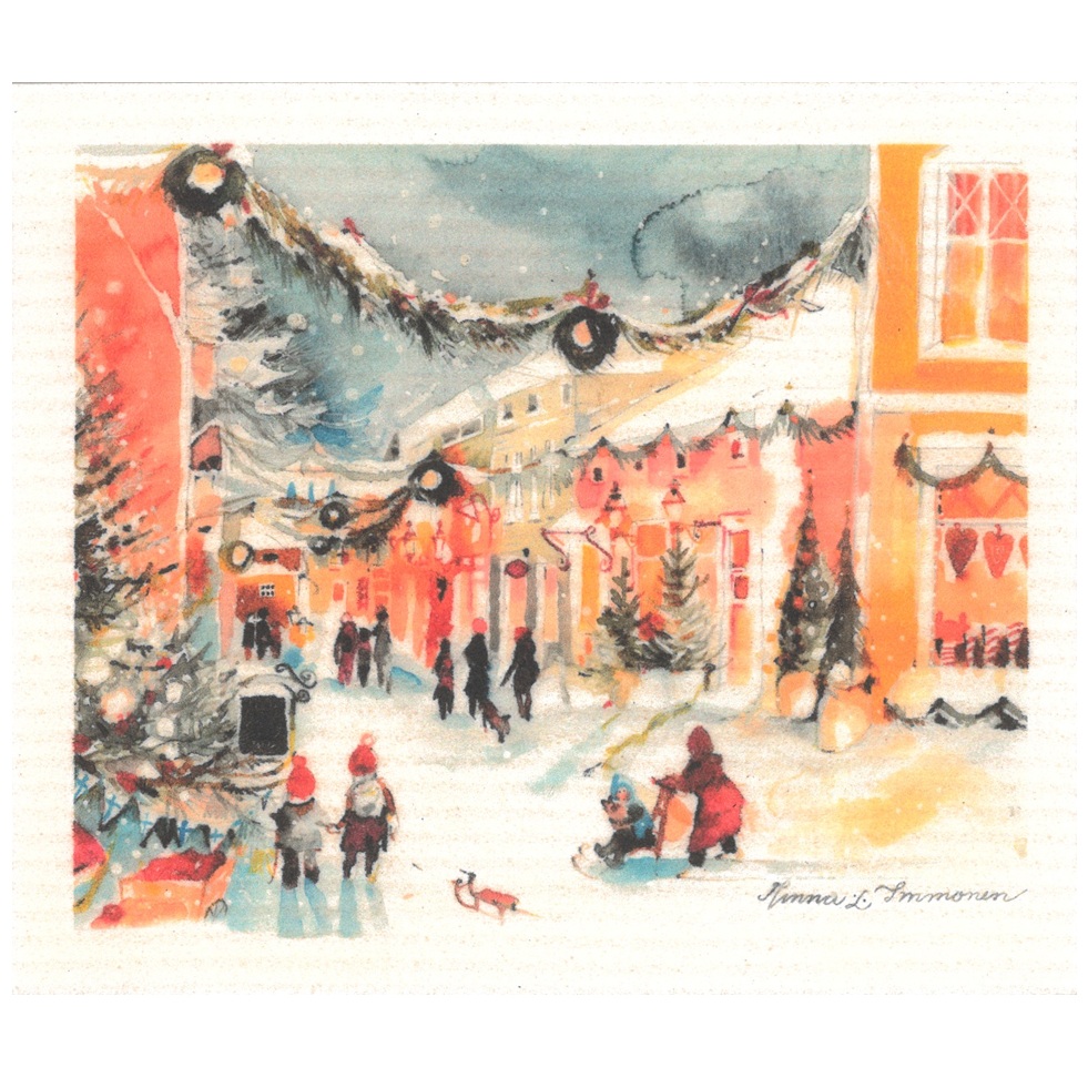 Dishcloth Old Town and Christmas